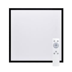 Solight LED ceiling lighting with remote control, square, wood decor, 3000lm, 40W, 45x45cm