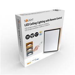 Solight LED ceiling lighting with remote control, square, wood decor, 3000lm, 40W, 45x45cm