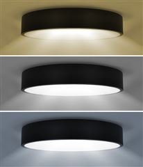 Solight LED stropné osvetlenie LECCE, 3CCT, 36W, 2100lm, 30cm, 3000/4000/6000K, čierna