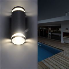 Solight LED vonkajšie nástenné osvetlenie Potenza, 2x GU10, čierna