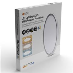 Solight LED osvetlenie Acate s ochranou proti vlhkosti, IP54, 24W, 2160lm, 3CCT, 30cm, strieborná