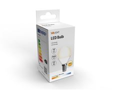 Solight LED žiarovka, miniglobe, 4W, E14, 3000K, 340lm, biele prevedenie