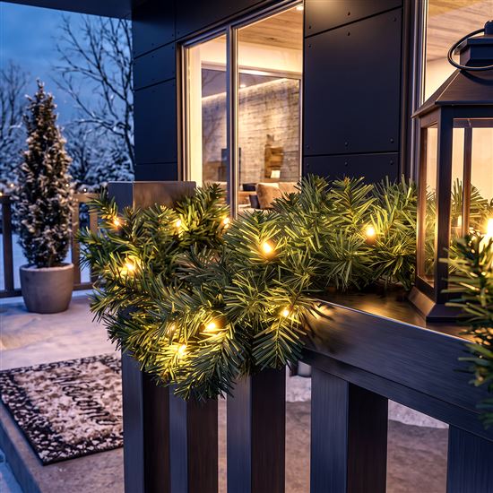 Solight LED vianočná girlanda s ihličím, 7m, 112x LED, časovač, 230V, IP44
