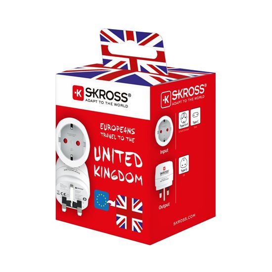SKROSS cestovný adaptér do Veľkej Británie, typ G