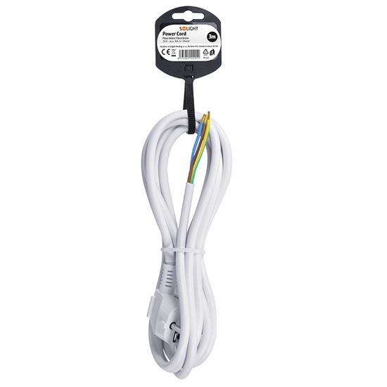 Solight flexo šnúra, 3x 1mm2, biela, 3m