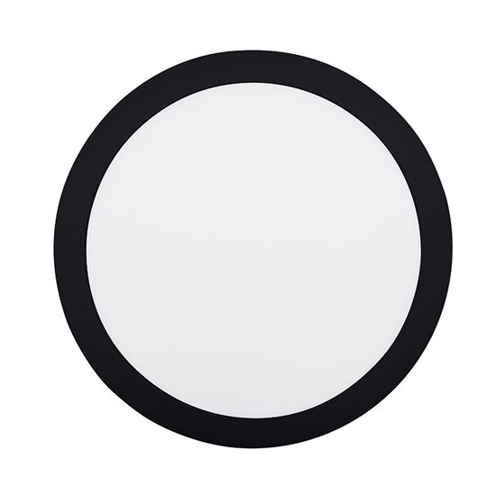 Solight LED mini panel CCT, prisazený, 24W, 1800lm, 3000K, 4000K, 6000K, okrúhly, čierna farba