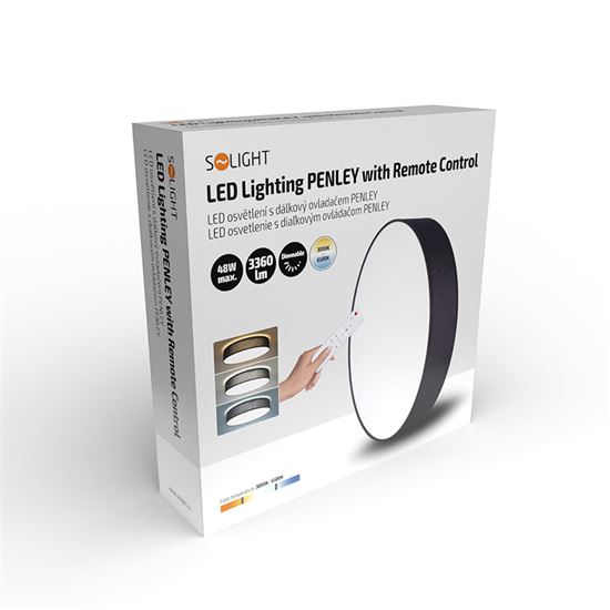 Solight LED osvetlenie s diaľkovým ovládaním Penley, 48W, 3360lm, 47cm, zmena chromatickosti, stmievateľná