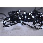 Solight LED vonkajšia vánočná reťaz, 100 LED, 10m, prívod 3m, 8 funkcií, časovač, IP44, studená biela