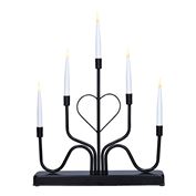 Solight LED kovový svietnik, 5x LED, čierny, 40cm
