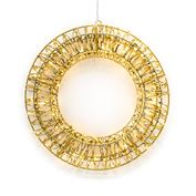 Solight LED vianočný veniec 3D, 150 LED, 50cm, IP44, teplá biela, časovač