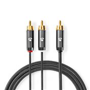 Nedis stereo audio kábel, RCA konektor - 2x RCA konektor, pozlátený, 3m
