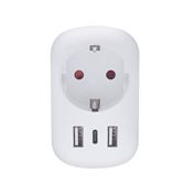 Solight cestovný adaptér s USB A+C 20W PD do Veľkej Británie, typ G