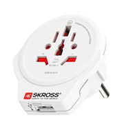 SKROSS cestovný adaptér Europe USB pre cudzincov v SR, USB-A 12W, typ E/F