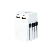 SKROSS MUV Micro USB cestovný adaptér, 2.5A max., vr. USB nabíjania 2x výstup s LED indikáciou - 2400mA, univerzálny pre 150 krajín