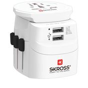 SKROSS cestovný adaptér PRO Light USB World, UK+USA+Austrália/Čína, 2x USB-A, vr. adaptéra ostatných vidlíc