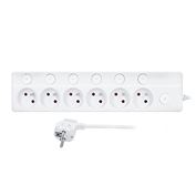Solight predlžovací prívod 6 zásuviek, 3m, 3 x 1mm2, biely, 6+1 vypínač