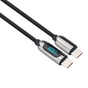 Solight USB-C kábel s displejom, USB-C konektor - USB-C konektor, 100W, 1m