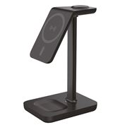 Solight stolová nabíjačka 3v1, Qi2, MagSafe kompatibilná