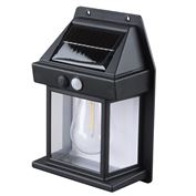 Solight LED solárna lampáš nástenná, teplá biela, 12x17cm, čierna