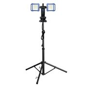 Solight duálny teleskopický prenosný LED reflektor so zásuvkou, 2x30W, 5400lm, 4000K, 62-152cm, IP54