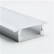 Solight hliníková lišta s bočnicami pre LED pásiky, 22x17x8mm, mliečny difúzor, 1m