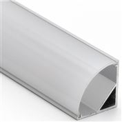 Solight hliníková lišta pre LED pásiky, rohová, 16x16mm, mliečny difúzor, 1m