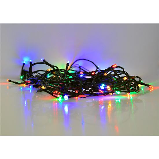 Solight LED vonkajšia vánočná reťaz, 100 LED, 10m, prívod 3m, 8 funkcií, časovač, IP44, viacfarebný