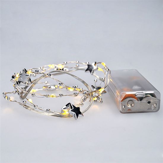Solight LED reťaz retiazka s dekoráciami, 20LED reťaz, 1m, 2x AA, IP20