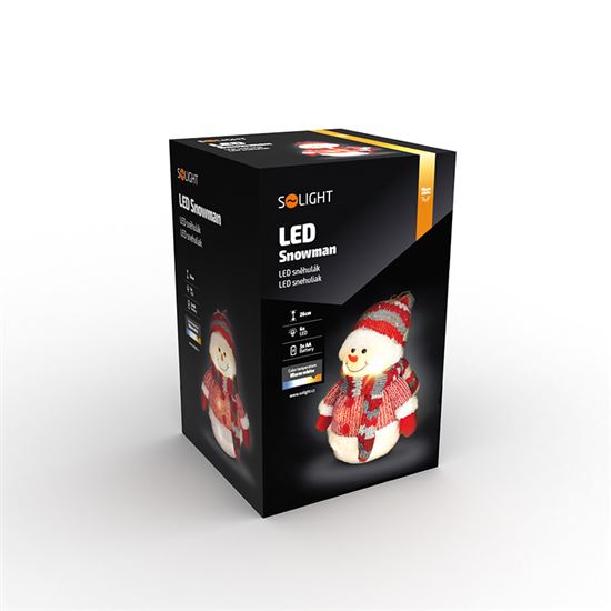 Solight LED snehuliak, 26cm, 6x LED, IP20, 3x AA