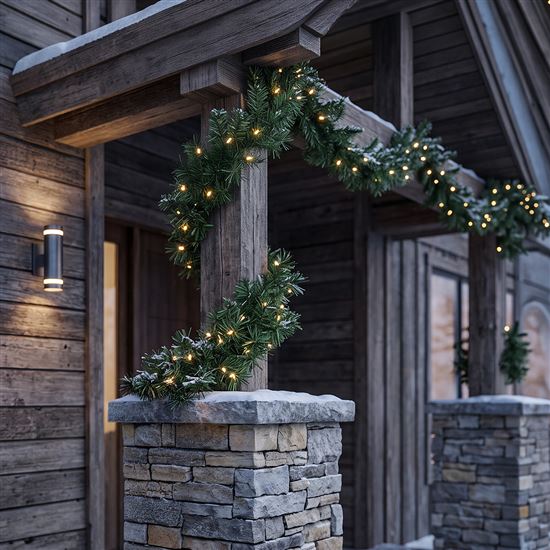 Solight LED vianočná girlanda s ihličím, 3m, 48x LED, časovač, 3xAA, IP44