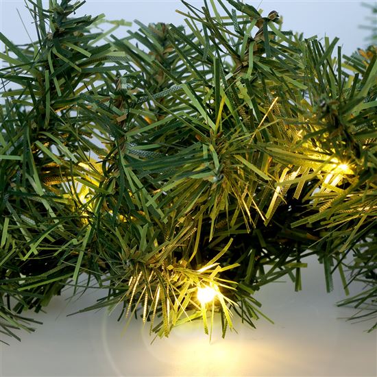 Solight LED vianočná girlanda s ihličím, 3m, 48x LED, časovač, 3xAA, IP44