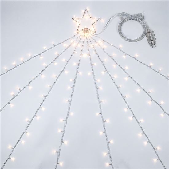 Solight LED reťaz s hviezdou na vianočný strom, výška 2,1m, 212 LED, IP44