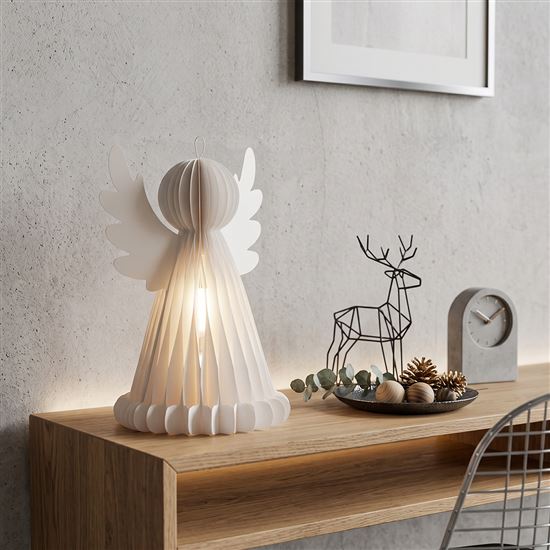 Solight andel s LED osvetlením a časovačom, 37cm, 3xAA
