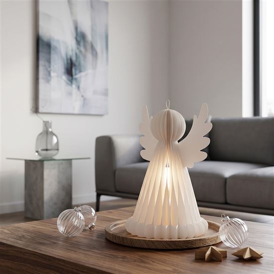 Solight andel s LED osvetlením a časovačom, 37cm, 3xAA