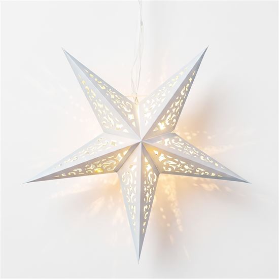 Solight LED vianočná hviezda, závesná, časovač, 40cm, 15x LED, 2x AA