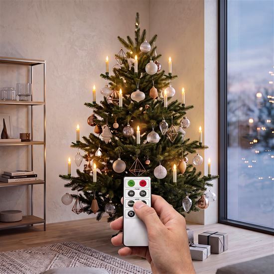 Solight sada LED sviečok na vianočný stromček, 10x sviečka, diaľkové ovládanie, časovač, 1xAAA