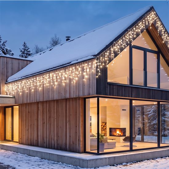 Solight LED vianočná girlanda, cencúle, 200 LED, 10m, IP44, teplé biele svetlo