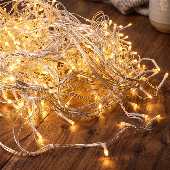 Solight LED vianočná girlanda, cencúle, 300 LED, 15m, IP44, teplé biele svetlo