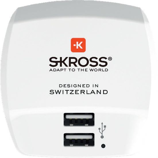 SKROSS USB nabíjací adaptér pre UK, 2100mA, 2x USB výstup