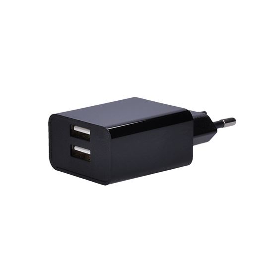Solight USB nabíjací adaptér, 2x USB, 3100mA max., AC 230V, čierny