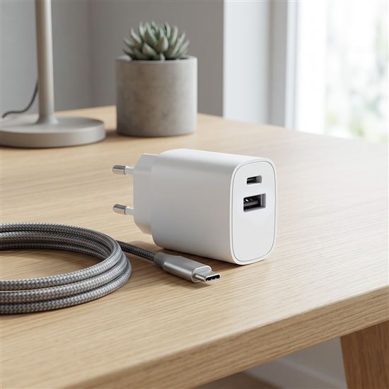 Solight USB-A+C fast charger 20W