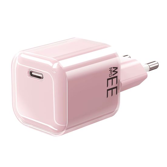 Solight 33W GaN fast charge USB-C adaptér, ružový