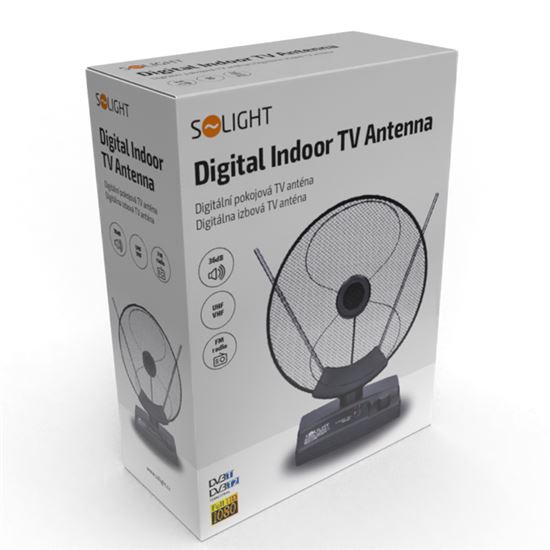 Solight izbová anténa, DVB-T2/FM, 36dB