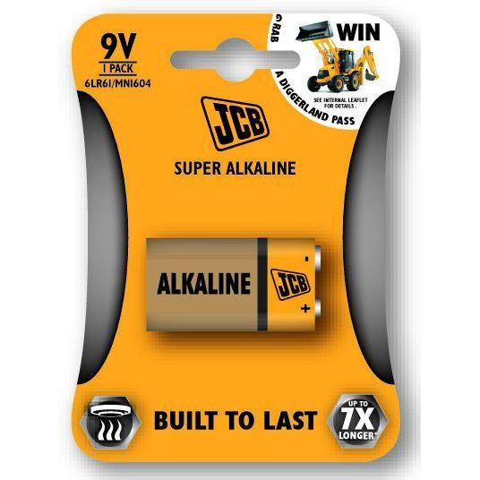 JCB SUPER alkalická batéria 6LR61/9V, blister 1 ks