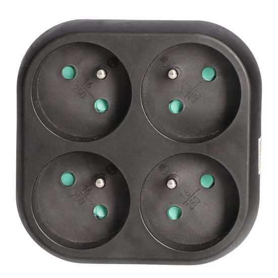 Solight rozbočovač 4 x 16A, čierny