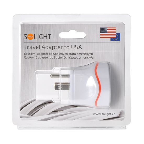 Solight cestovný adaptér pre použitie v Spojených štátoch, typ B