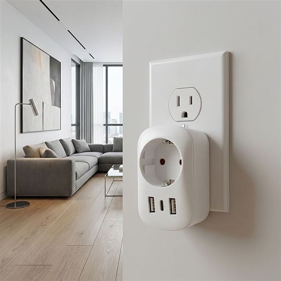 Solight cestovný adaptér s USB A+C 20W PD do Veľkej Británie, typ G