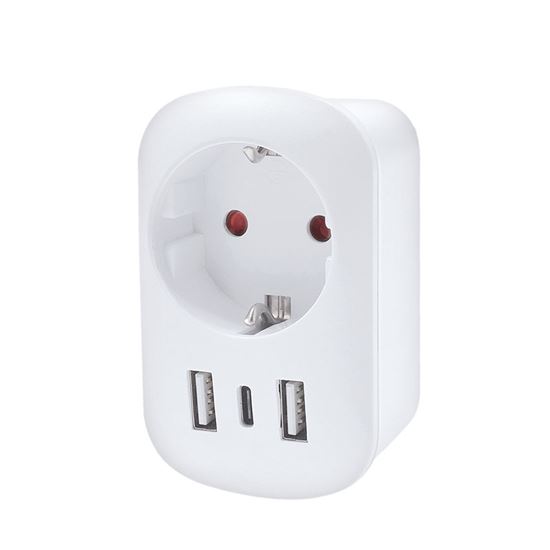 Solight cestovný adaptér s USB A+C 20W PD do Veľkej Británie, typ G