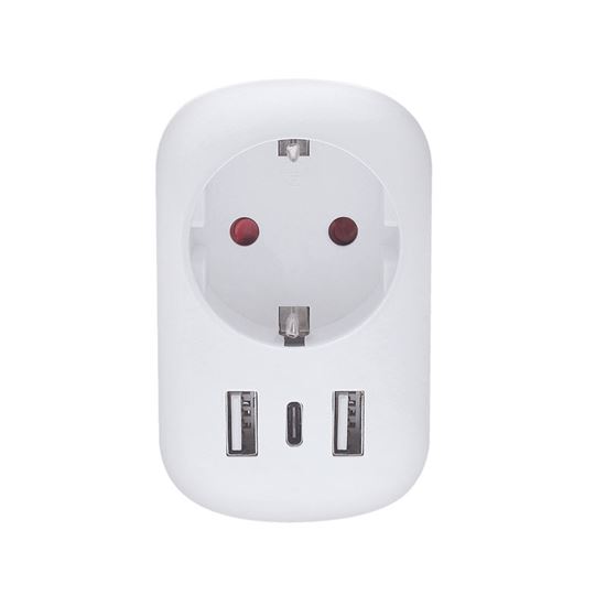 Solight cestovný adaptér s USB A+C 20W PD do Spojených štátov, typ B