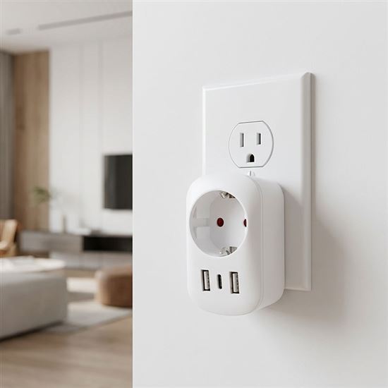 Solight cestovný adaptér s USB A+C 20W PD do Spojených štátov, typ B